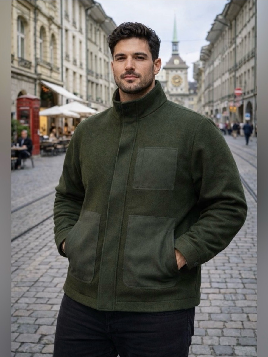 Nwt Men’s Ted Baker Helsinki Funnel Neck Coat Size 6 Dark Green